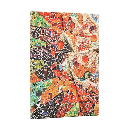 2026 Gaudi's Sun (Gaudi s Mosaics) Mini 18-month Horizontal Hardcover Flexi Dayplanner 2025-2026 (Wrap Closure)