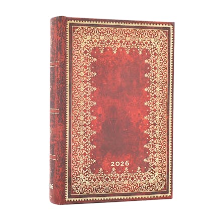2026 Foiled (Old Leather Collection) Mini 12-month Day-at-a-Time Hardcover Flexi Dayplanner 2026 (Elastic Band Closure)