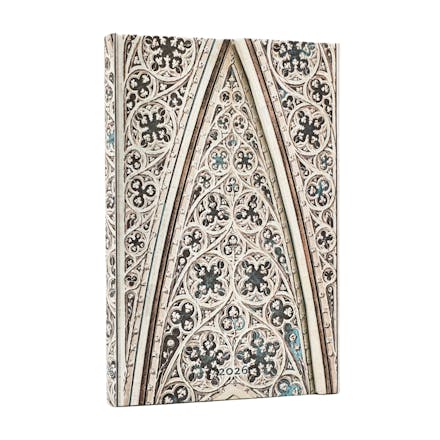2026 Vault of the Milan Cathedral (Duomo di Milano) Mini 12-month Verso Hardcover Flexi Dayplanner 2026 (Wrap Closure)