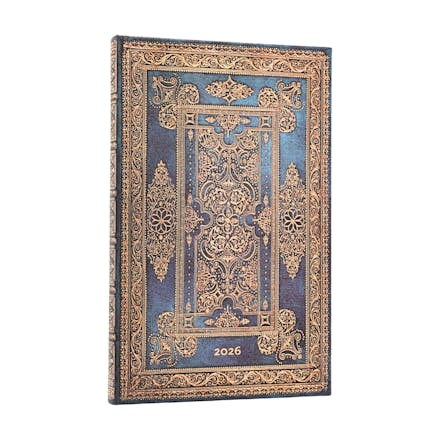 2026 Blue Luxe (Luxe Design) Maxi 12-month Horizontal Hardcover Flexi Dayplanner 2026 (Elastic Band Closure)