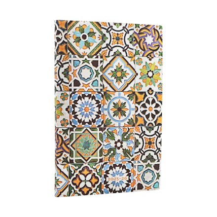 2026 Porto (Portuguese Tiles) Maxi 18-month Vertical Softcover Flexi Dayplanner 2025-2026 (Elastic Band Closure)