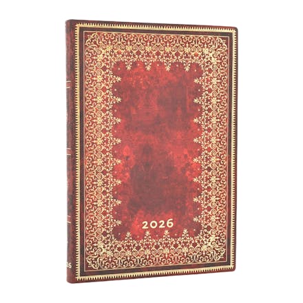 2026 Foiled (Old Leather Collection) Midi 12-month Horizontal Softcover Flexi Dayplanner 2026 (Elastic Band Closure)