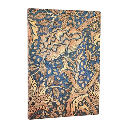 2026 Morris Windrush (William Morris) Midi 12-month Horizontal Softcover Flexi Dayplanner 2026 (Elastic Band Closure)