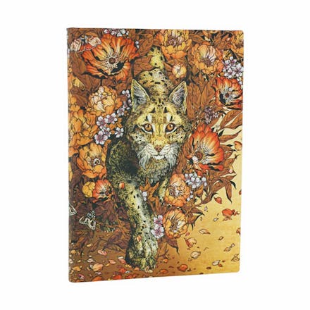 Lynx Rising (Erica Williams Art) Midi Lined Softcover Journal (Elastic Band Closure)