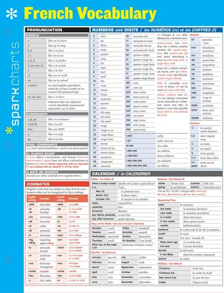 French Vocabulary SparkCharts