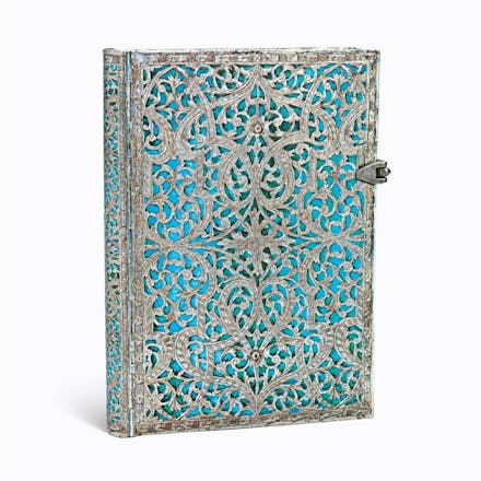 Maya Blue (Silver Filigree Collection) Midi Lined Hardcover Journal