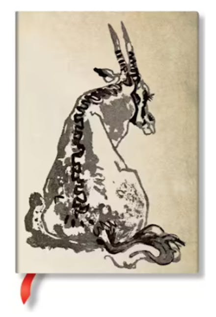 Solitary Oryx (Alistair Bell Collection) Midi Lined Hardcover Journal (Elastic Band Closure)