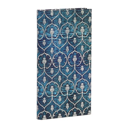 Blue Velvet Slim Lined Journal (Elastic Band Closure)