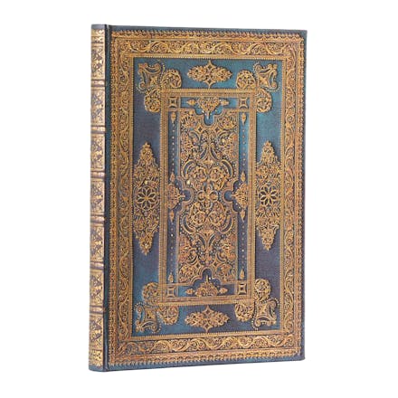 Blue Luxe (Luxe Design) Midi Unlined Hardback Journal (Elastic Band Closure)