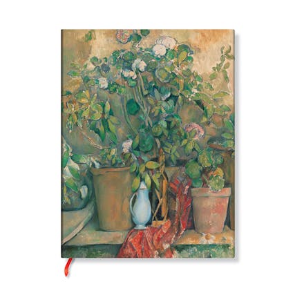 Cezanne s Terracotta Pots and Flowers Ultra Lined Hardback Journal (Elastic Band Closure)