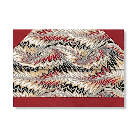 Rubedo (Cockerell Marbled Paper) Document Folder (Wrap Closure)