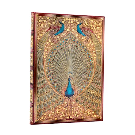 Hafiz s Peacocks (Sangorski & Sutcliffe) Midi Lined Hardcover Journal (Elastic Band Closure)