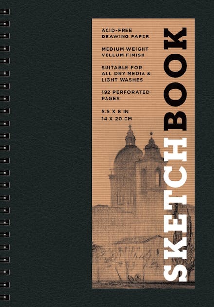 Sketchbook 5.5 x 8" Black Spiral Hardcover Mixed Media Sketchbook for Drawing