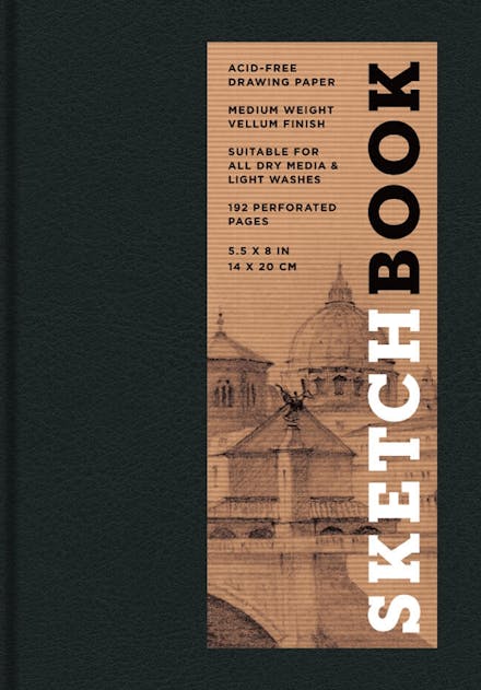Sketchbook 5.5 x 8" Black Hardcover Mixed Media Sketchbook for Drawing