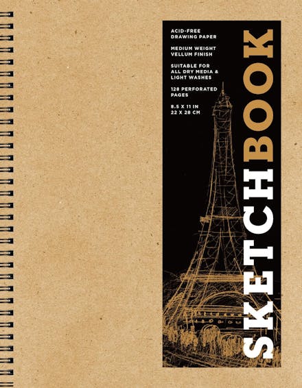Sketchbook 8.5 x 11" Kraft Spiral Hardcover Mixed Media Sketchbook for Drawing