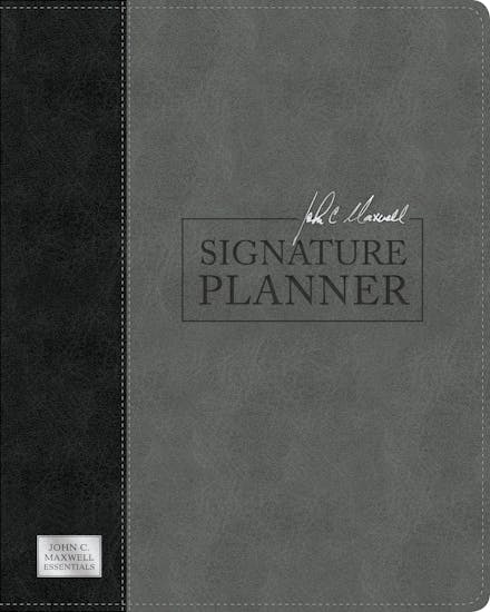 John C. Maxwell Signature Planner (Gray Black LeatherLuxe )